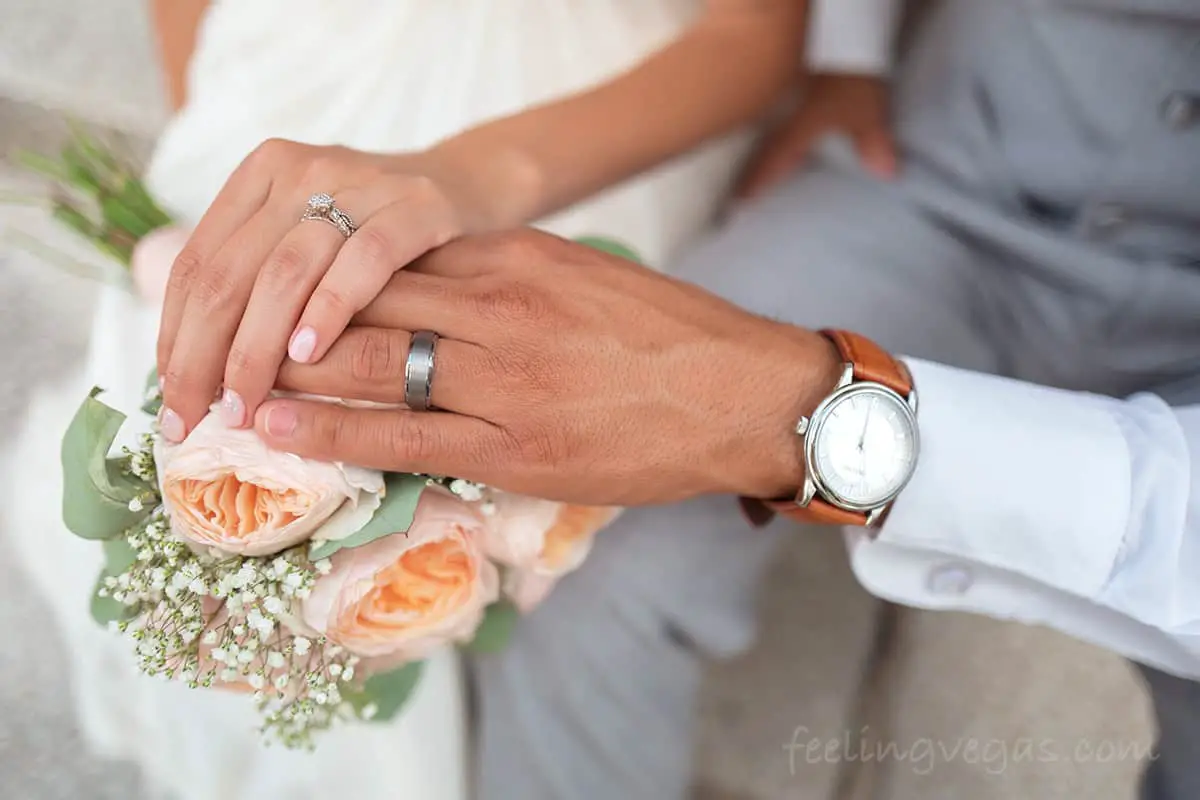 bride and groom wedding rings