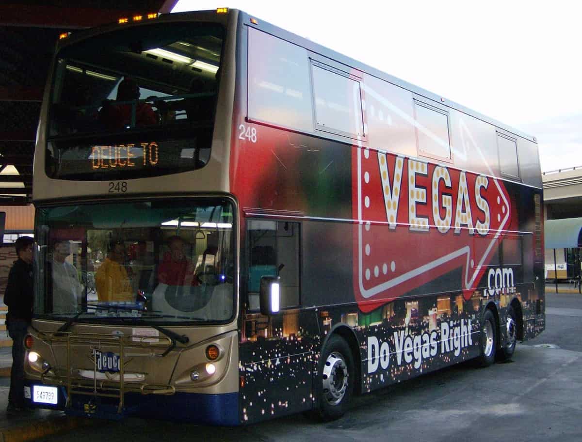 The Deuce bus is one of the cheapest ways to get from one place to another in Las Vegas.