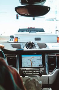 Traveling around Las Vegas in an Uber.
