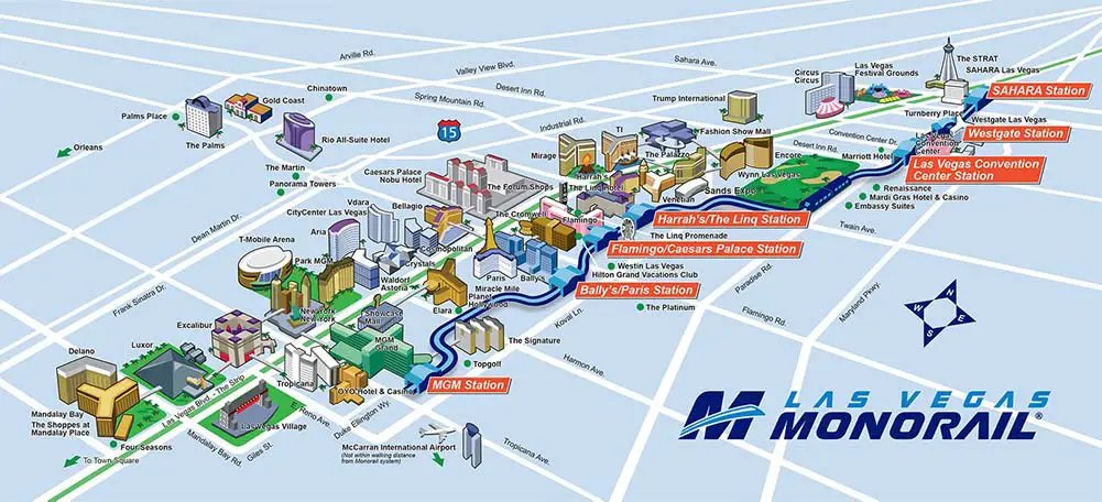 Las Vegas monorail route map