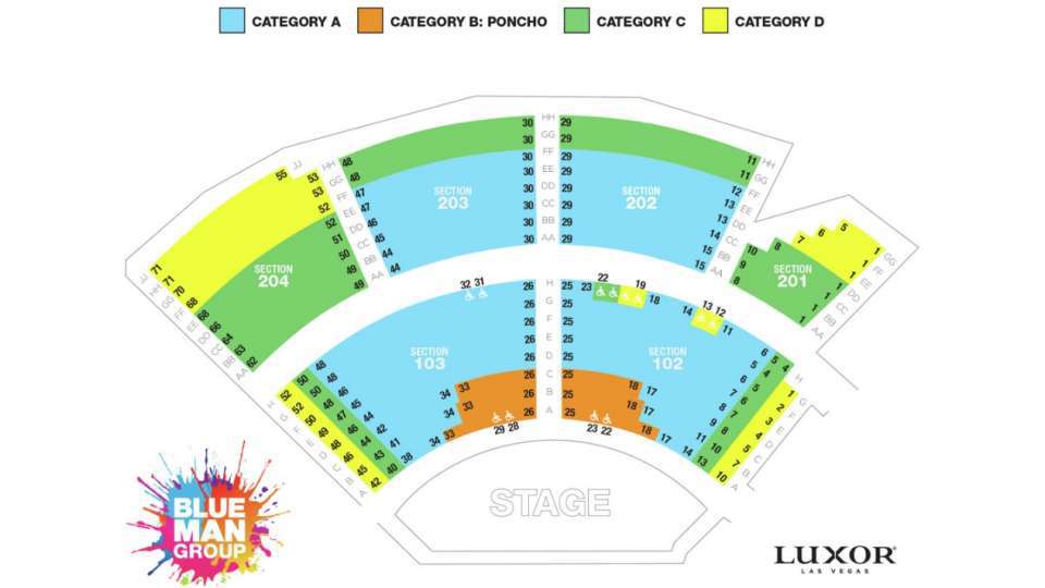 Blue Man Las Vegas Seating Chart