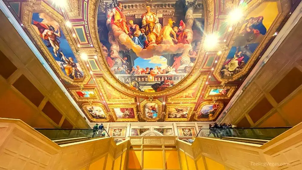 Ornately painted ceiling inside The Venetian