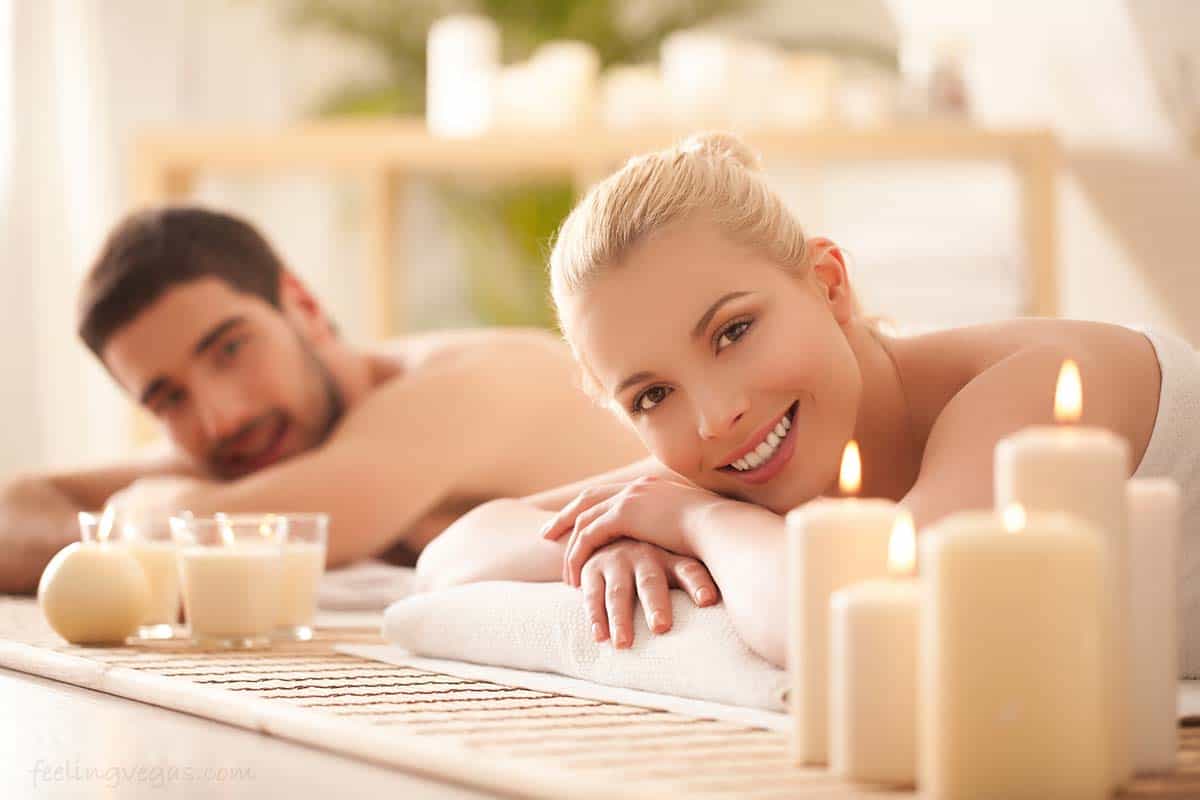 A couple having a spa treatment