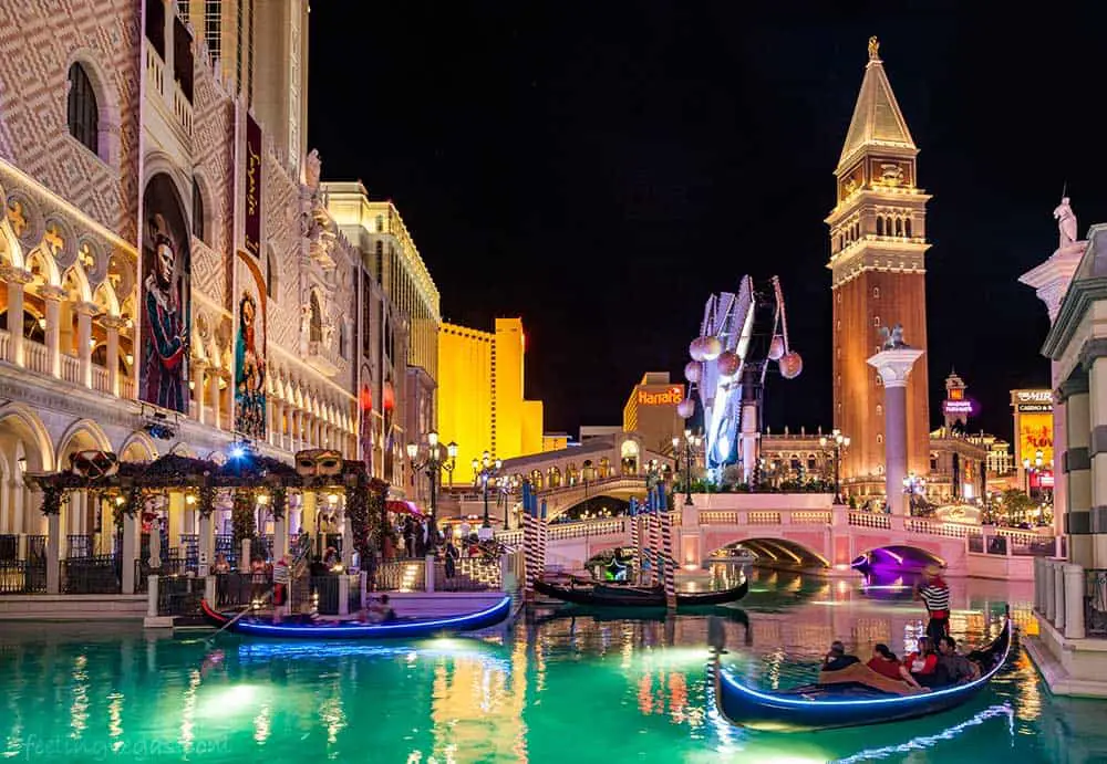 Romantic gondola ride at the Venetian