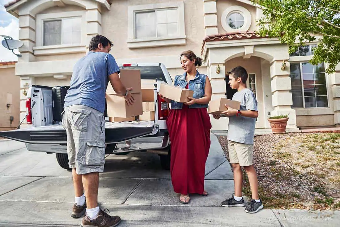 Family moving into new house in Las Vegas