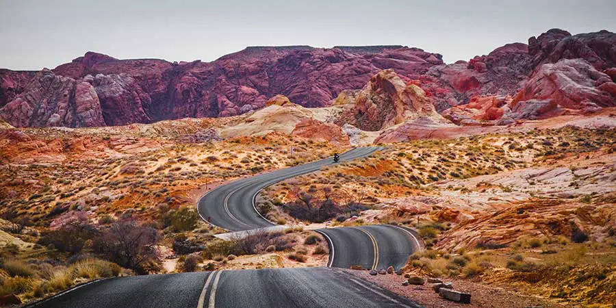 Road through Valley of Fire State Park near Las Vegas.