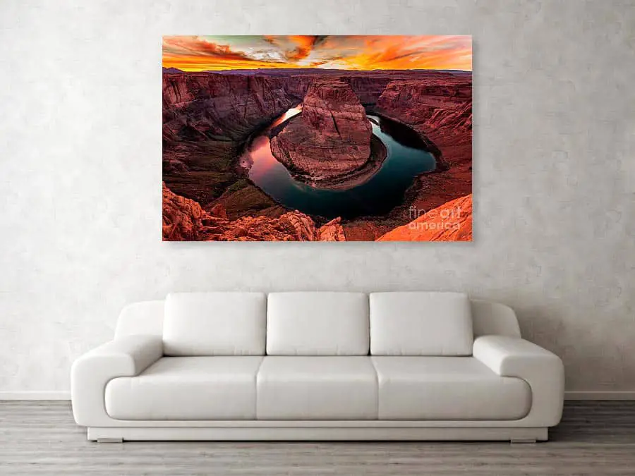 Las Vegas Prints & Wall Art | Fine Art Photography 3 Photograph of an iconic American Southwestern scene printed on metal. Horseshoe Bend by Bryan Mullennix