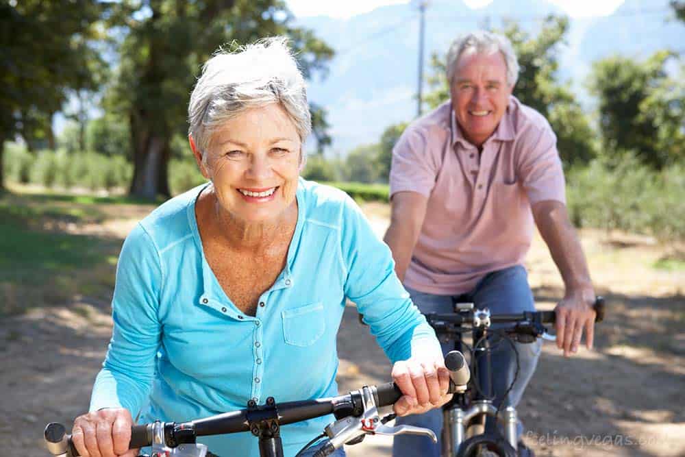 Seniors riding bikes in Las Vegas