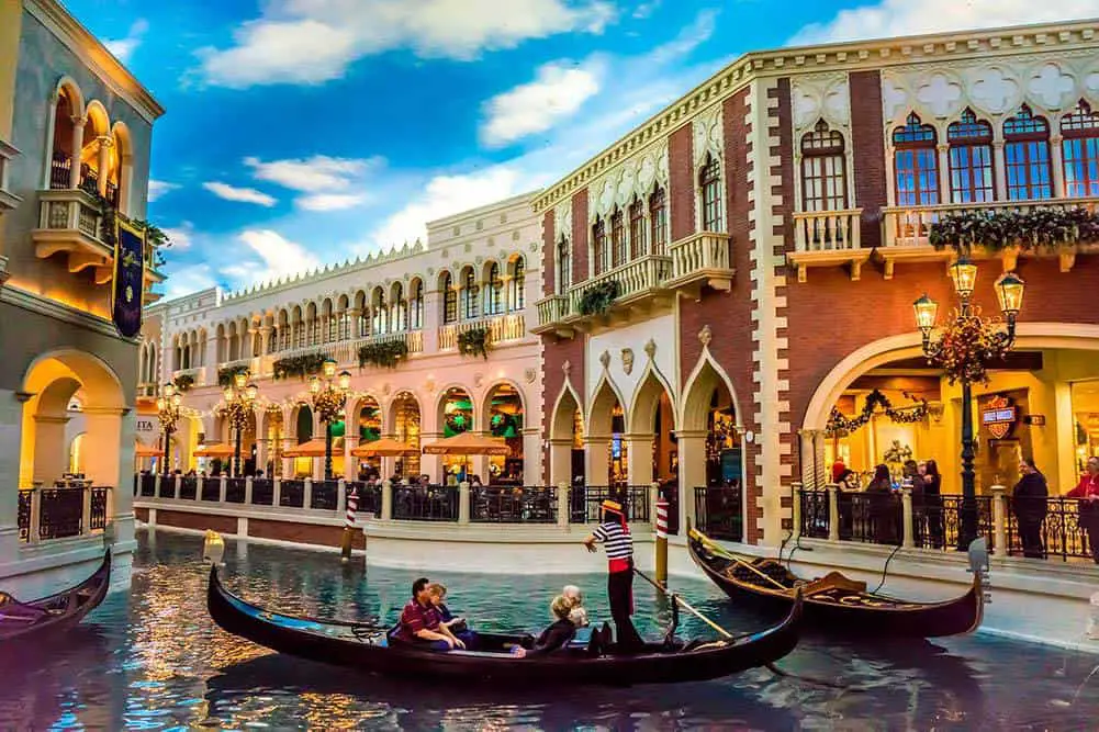Take a gondola ride inside the Venetian