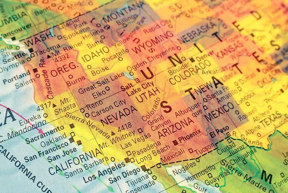 21 Shockingly Fun Facts About Las Vegas You Didn't Know 1 Nevada State map showing Carson City