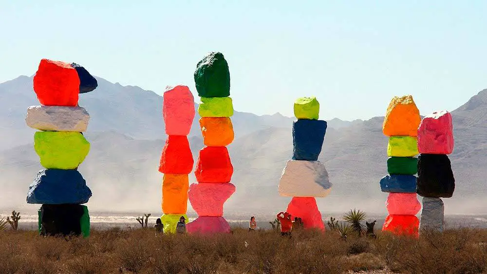 The Seven Magic Mountains art installation near Las Vegas