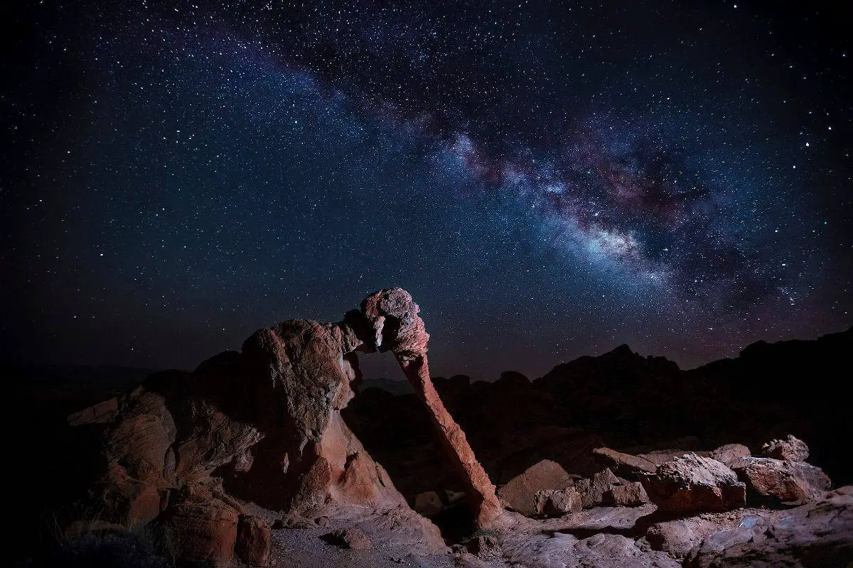 Elephant Rock and Milky Way at Valley of Fire State Park, Nevada