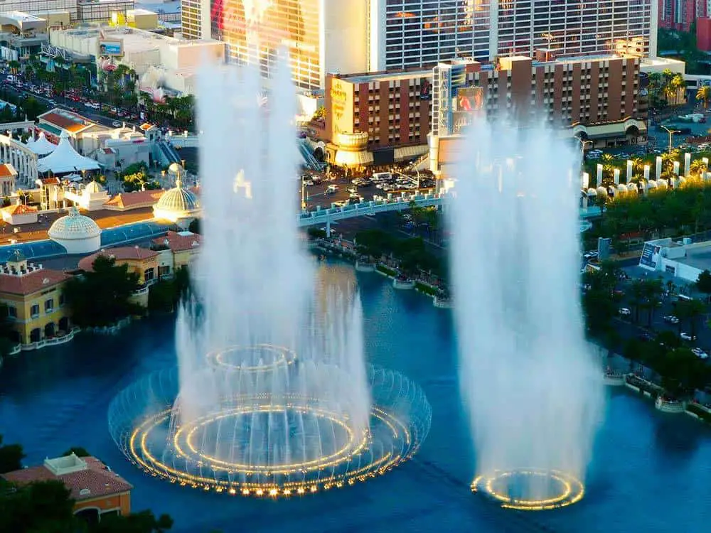 Looking down on the Bellagio Fountains