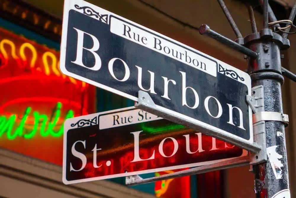 Bourbon Street in the French Quarter of New Orleans