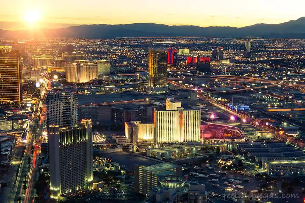 Reno vs. Las Vegas Vacation: Which Is Better? 3 City of Las Vegas at sunset
