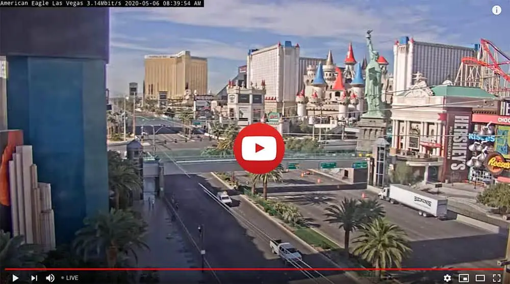 Las Vegas Live Street View Camera showing hotels on the Las Vegas Strip