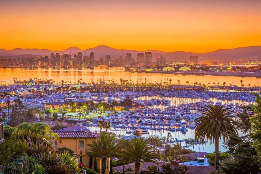 San Diego skyline with marina in foreground. San Diego vs. Las Vegas: Cost of Stay