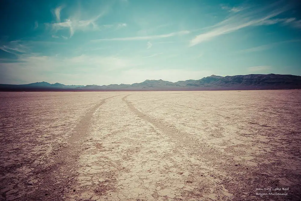 Tire tracks on Jean Dry Lake Bed