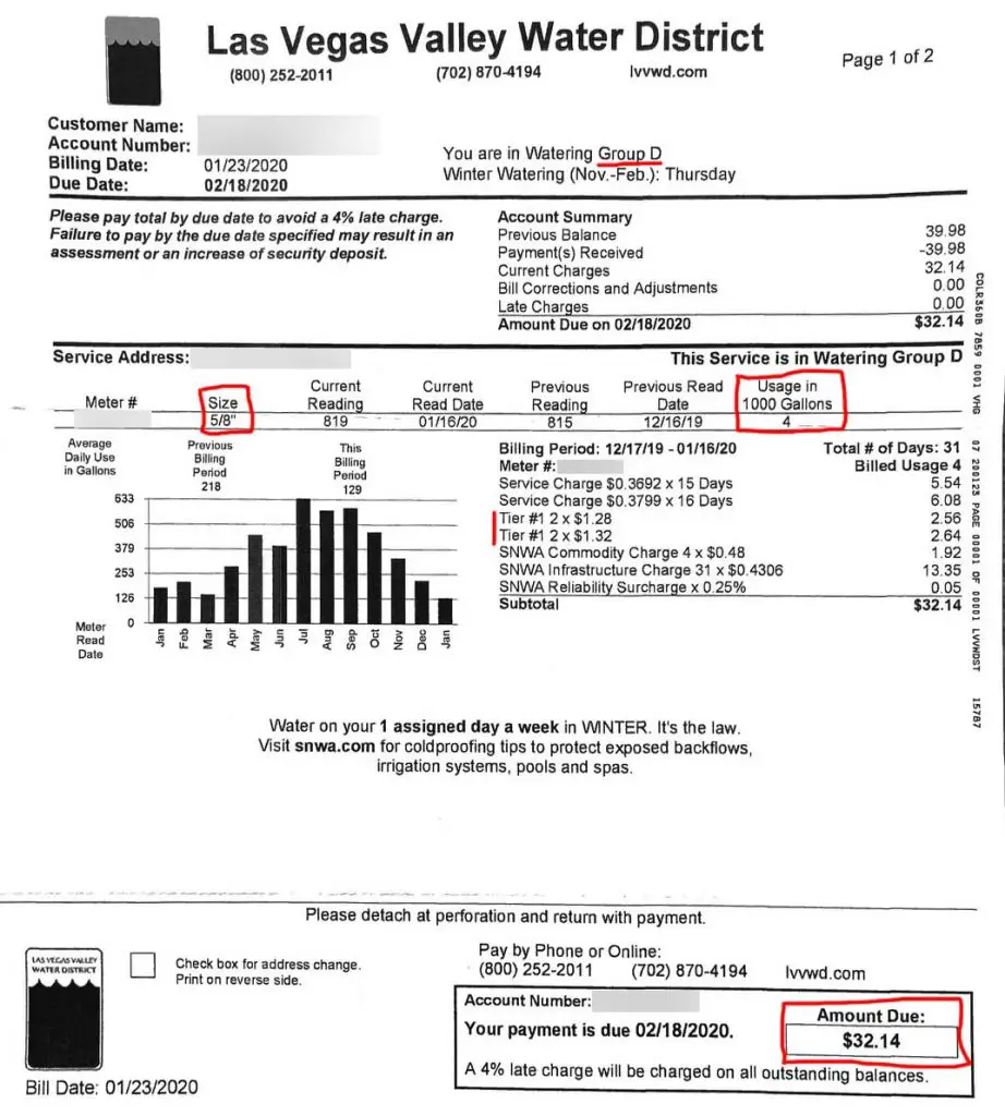 My Las Vegas water bill for January.