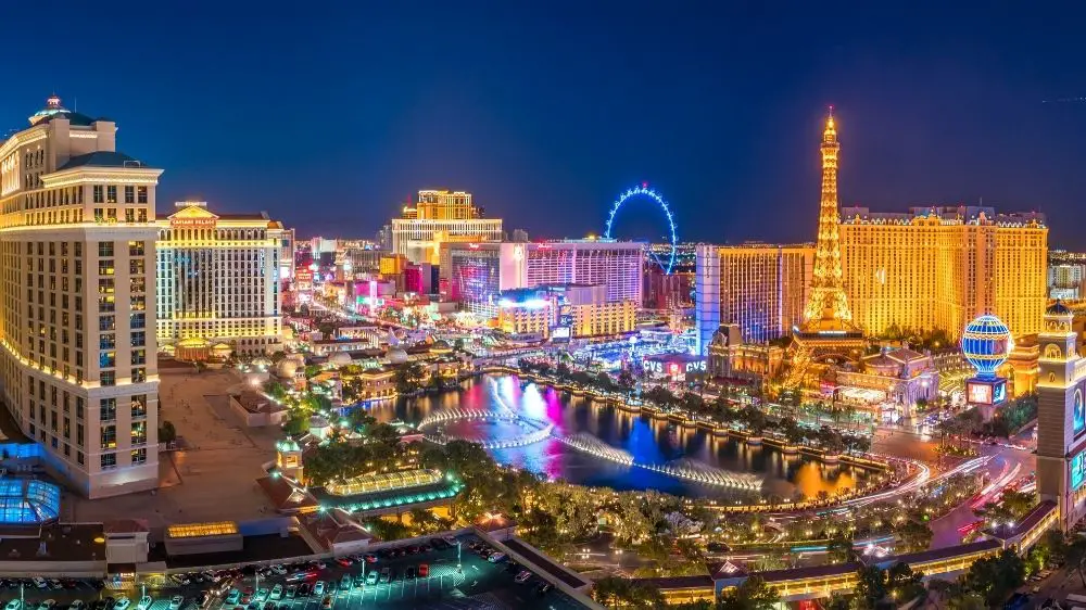 The Las Vegas Strip skyline at night.