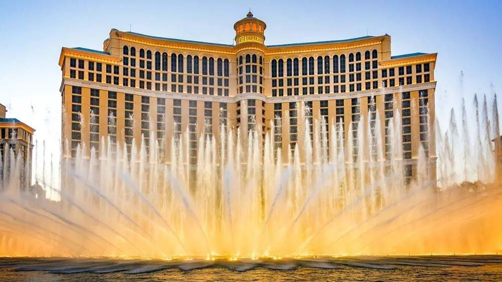 Fountains in front of the Bellagio Hotel & Casino.