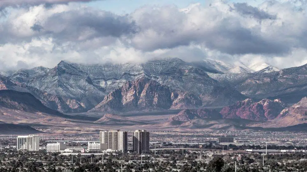 Snow on the slopes of Mount Charleston above Las Vegas.