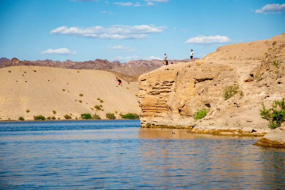 Cliff jumping at Nelson's Landing near Las Vegas