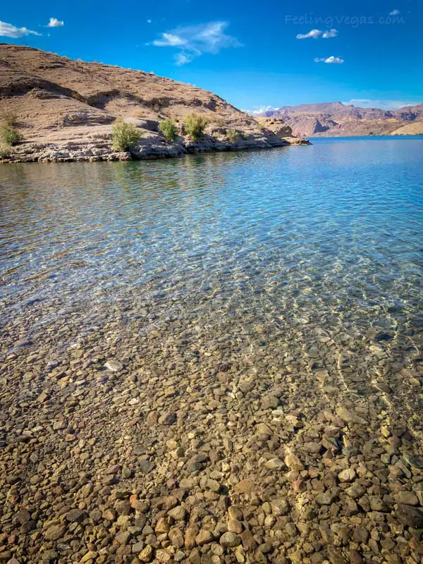 The water at Nelson's Landing is crystal clear and perfect for swimming.