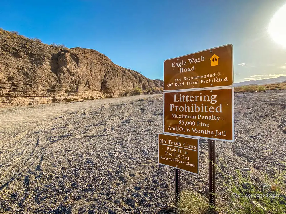 Eagle Wash Road is recommended for 4x4 vehicles only.