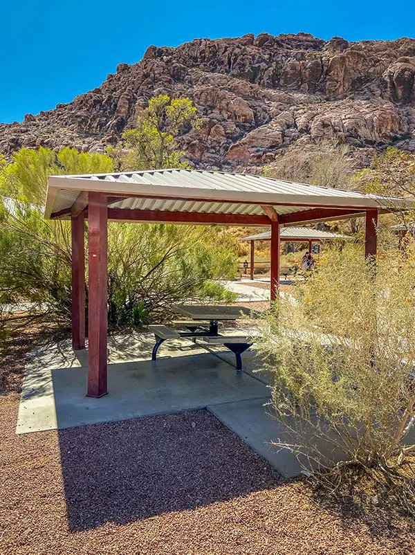 The Red Spring picnic area has several covered picnic tables.