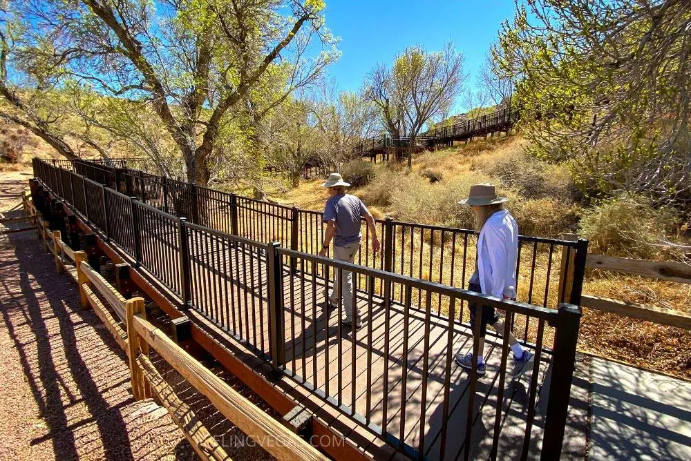 Red Spring boardwalk in Red Rock Canyon Conservation Area in Las Vegas.