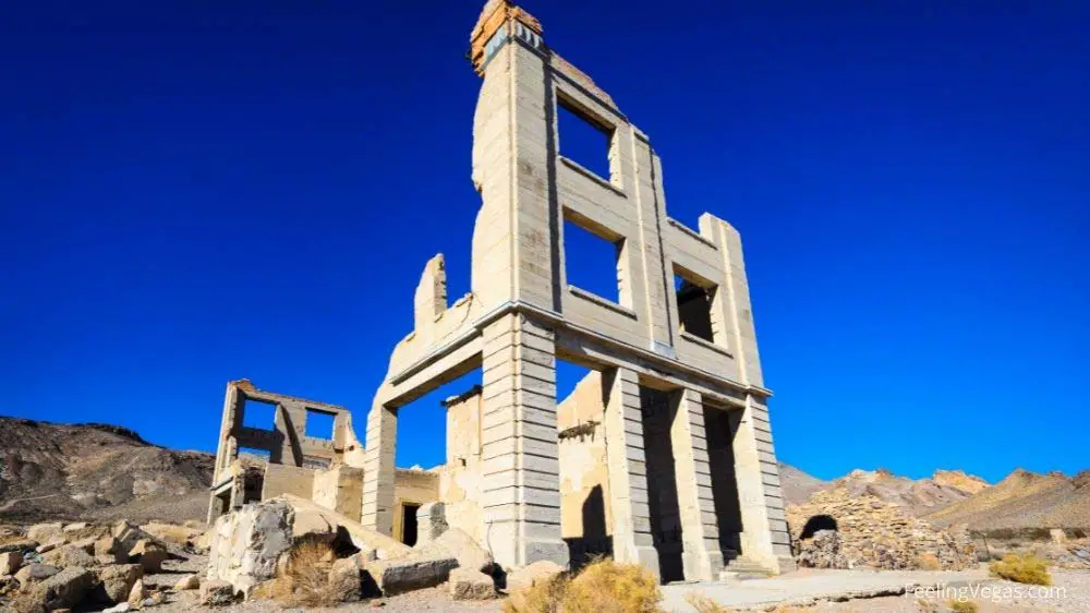 Concrete building in Rhyolite ghost town.