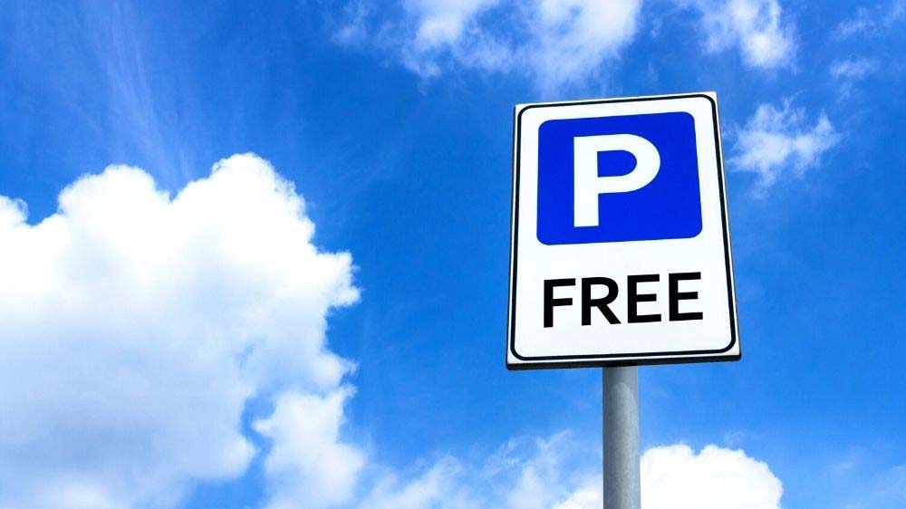 Free parking sign