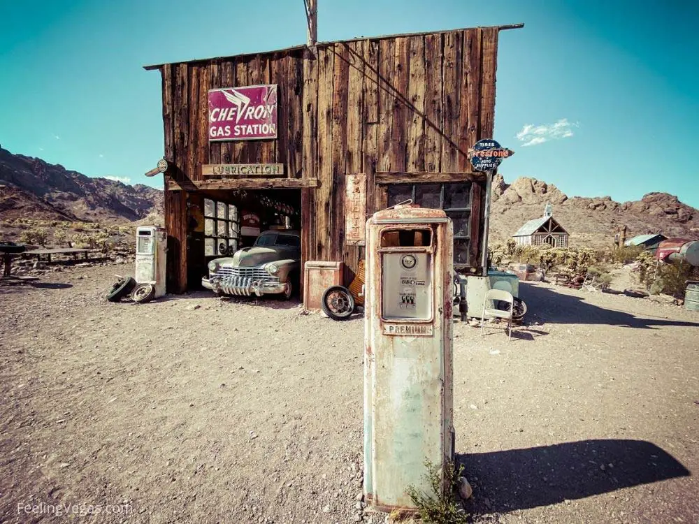 Vintage gas pump in Nelson ghost town.