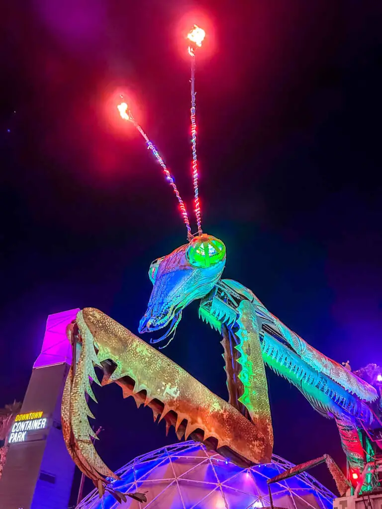 19 Best Things to Do in Downtown Las Vegas (Top Downtown Activities!) 5 Preying Mantis at Downtown Container Park, Las Vegas