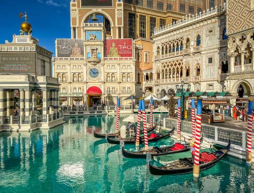 Gondolas at The Venetian in Las Vegas