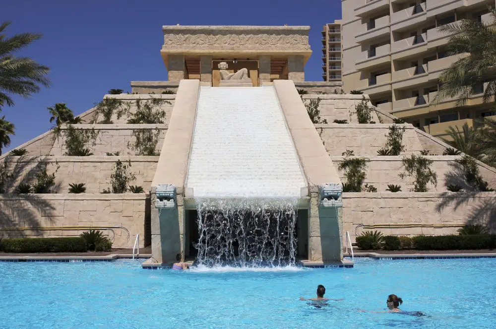Cancun Resort pool and Mayan Pyramid in Las Vegas.