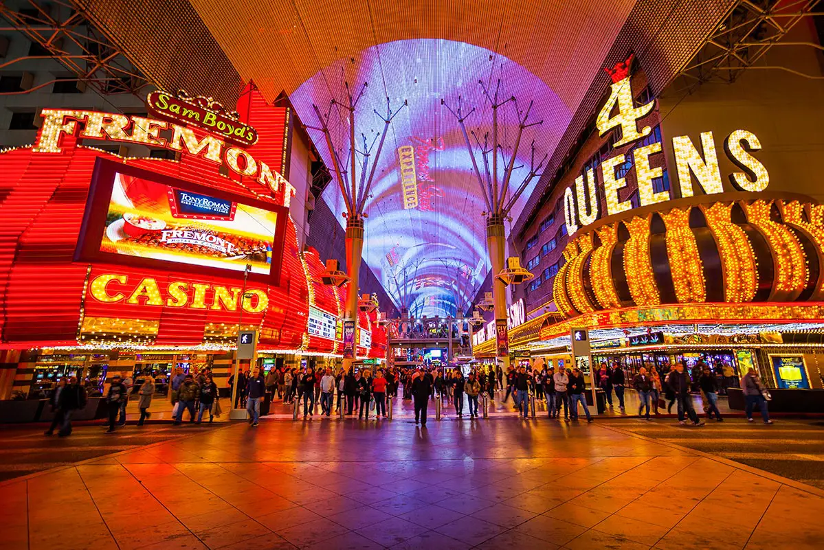 Fremont Street Experience at Night (Free Image)