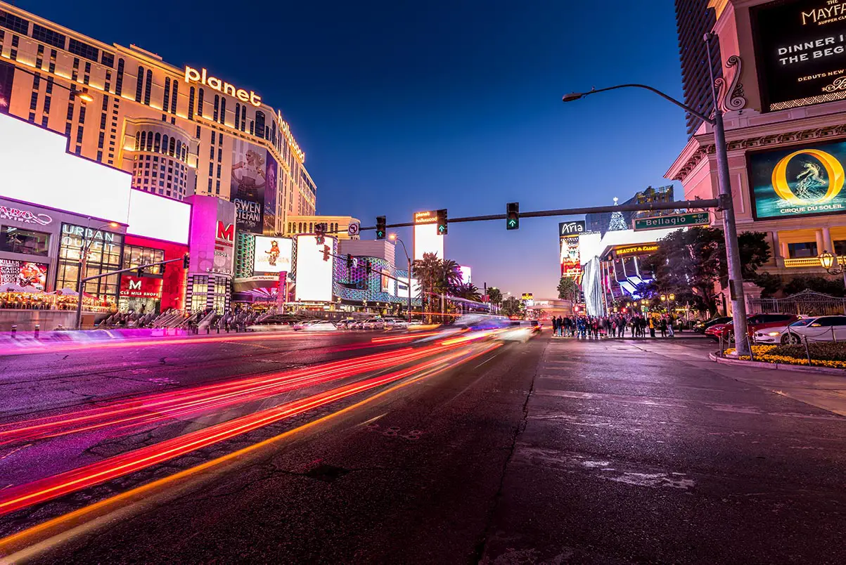 Night on the Las Vegas Strip.