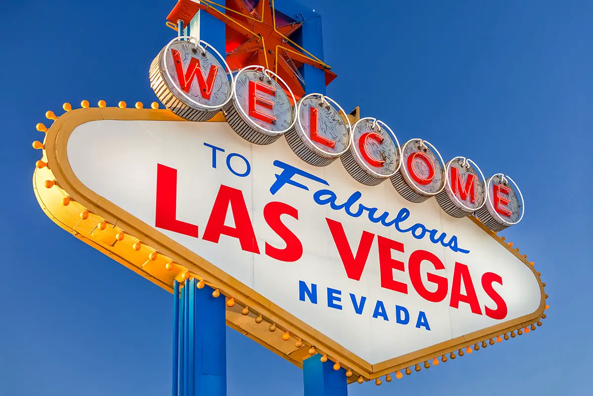 Welcome to Las Vegas sign on the Las Vegas Strip (free image).