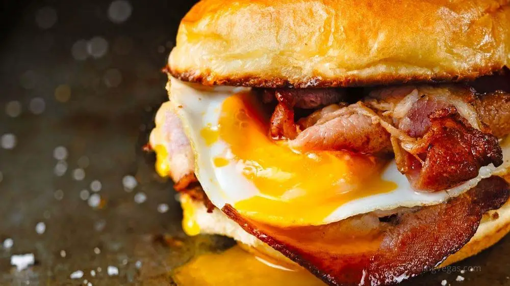9 Spots To Grab a Cheap Breakfast on the Vegas Strip 2 Breakfast egg sandwich.