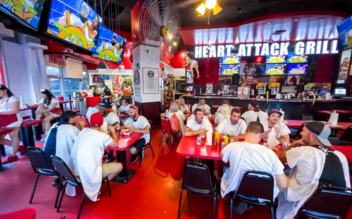 "Patients" at the Heart Attack Grill restaurant on Fremont Street in downtown Las Vegas