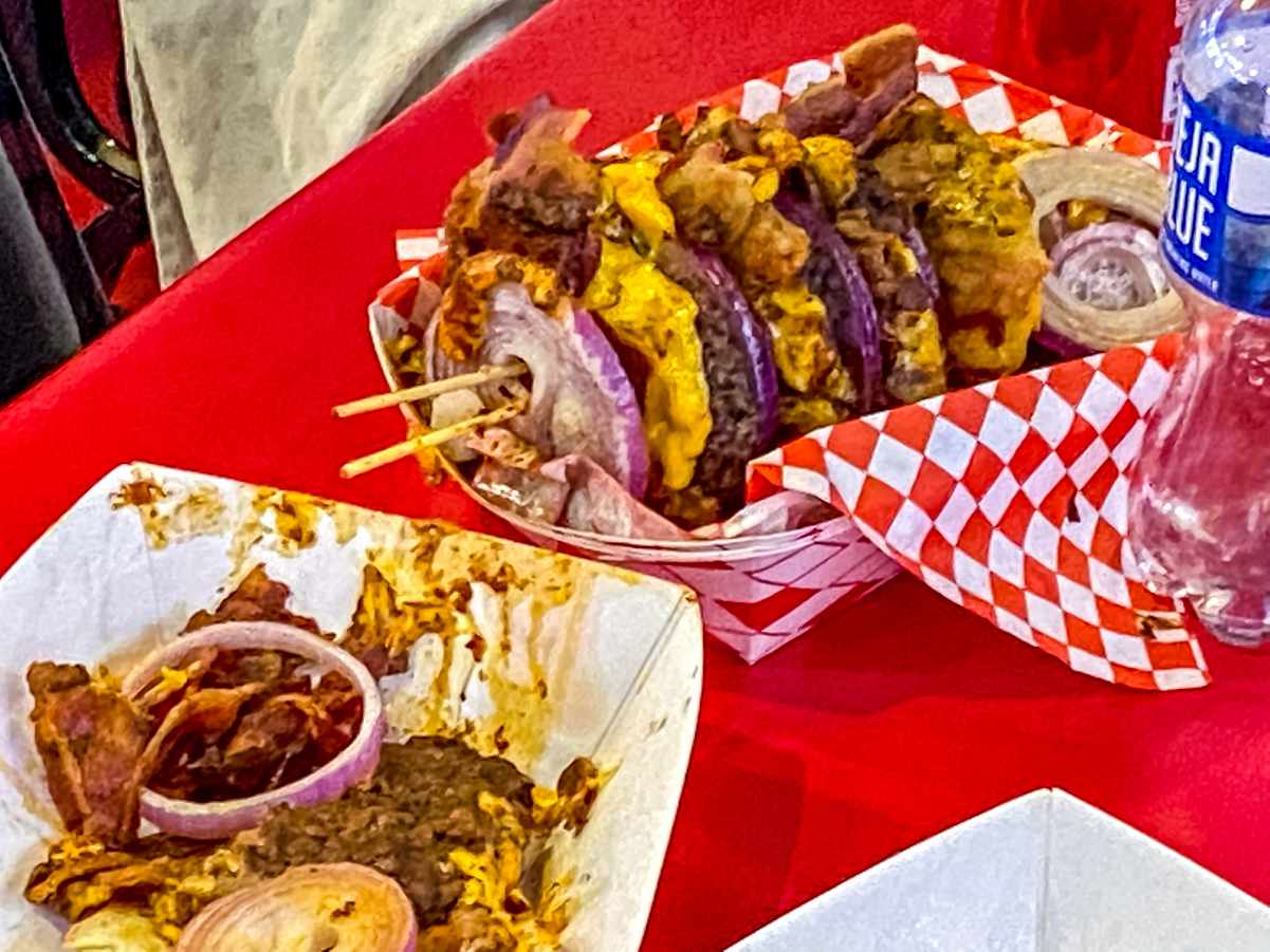 An unfinished burger at Heart Attack Grill means a public spanking is in order