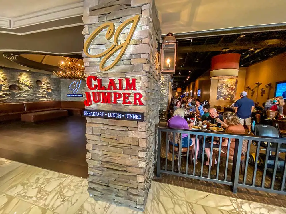 Claim Jumpers Steakhouse inside of the Golden Nugget on the Fremont St Experience.