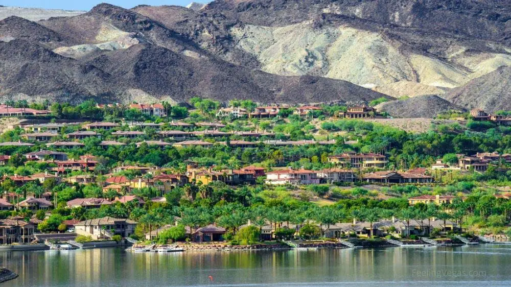 Homes on a hillside in one of Lake Las Vegas' neighborhoods.