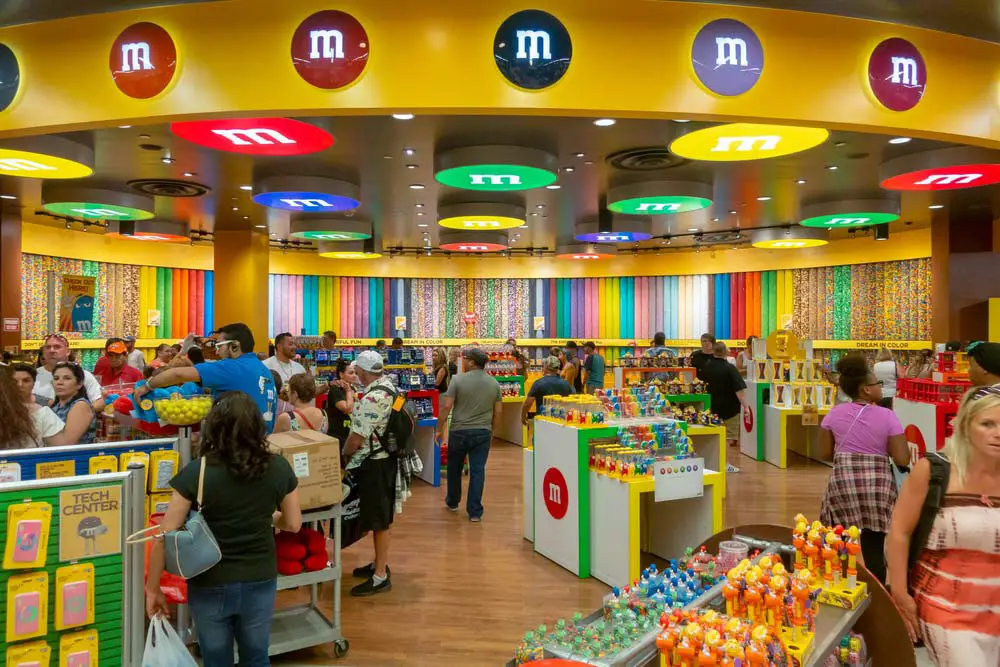 Inside the M&M store (M&M's World) on the Strip in Las Vegas, NV.