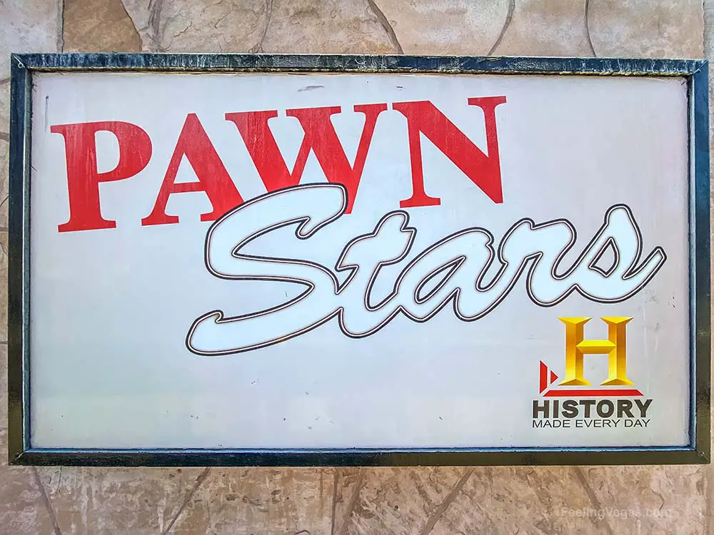 Pawn Stars sign outside the Gold & Silver Pawn Shop in downtown Vegas.