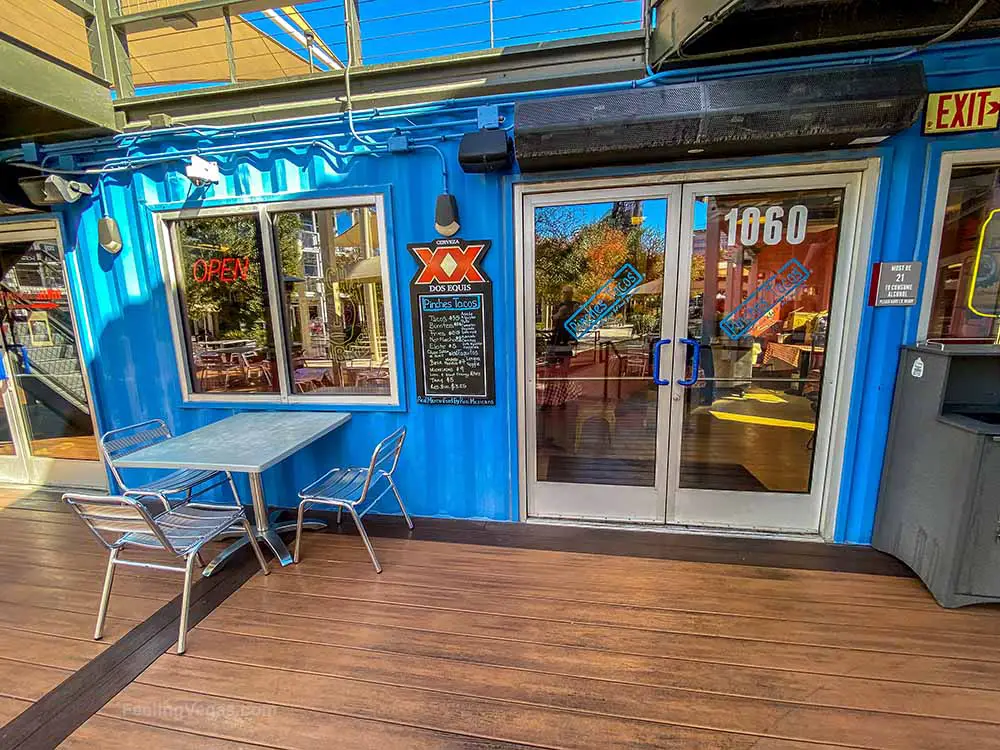 9 Best Cheap Eats on Fremont Street (Downtown Vegas) 10 You'll find some good inexpensive Mexican food at Pinches Tacos in Container Park downtown.