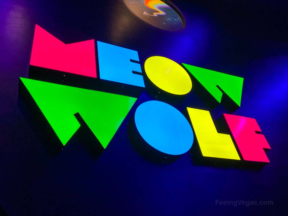Colorful Meow Wolf sign at AREA 15.