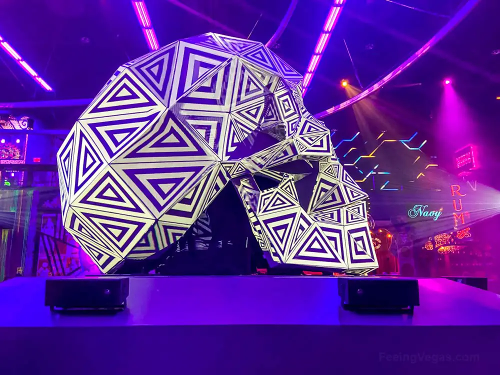 What Is AREA 15 in Las Vegas? (10+ AMAZING Things To See & Do) 10 Cool skull with changing patterns of light.